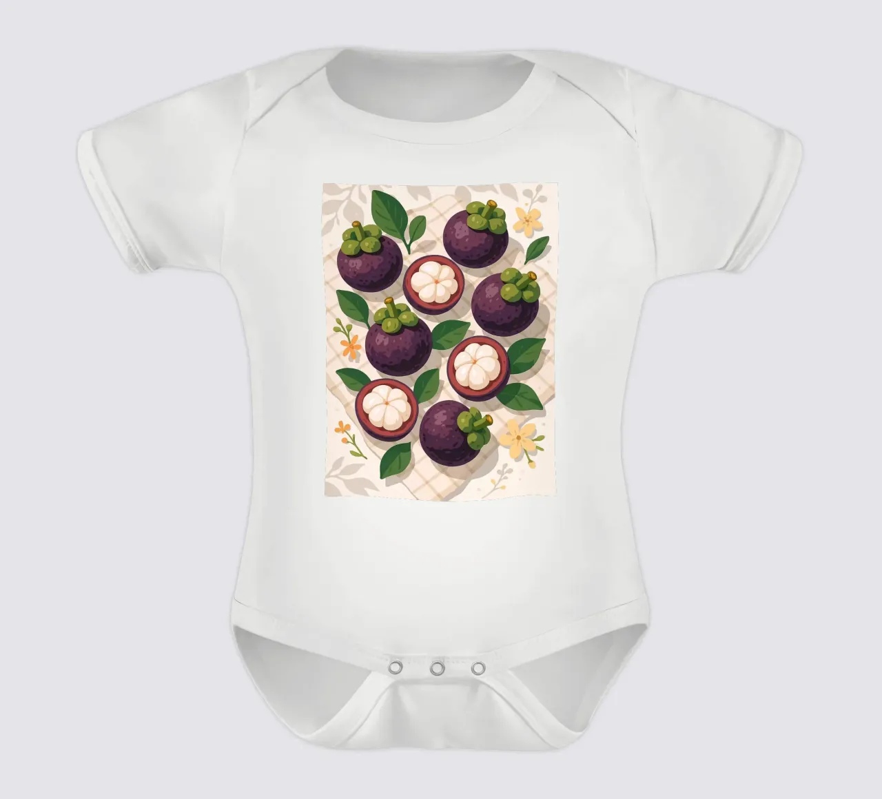Mangostan - Eine stilisierte Tischdekoration Kurzarm Babybody von BasicShopByBell