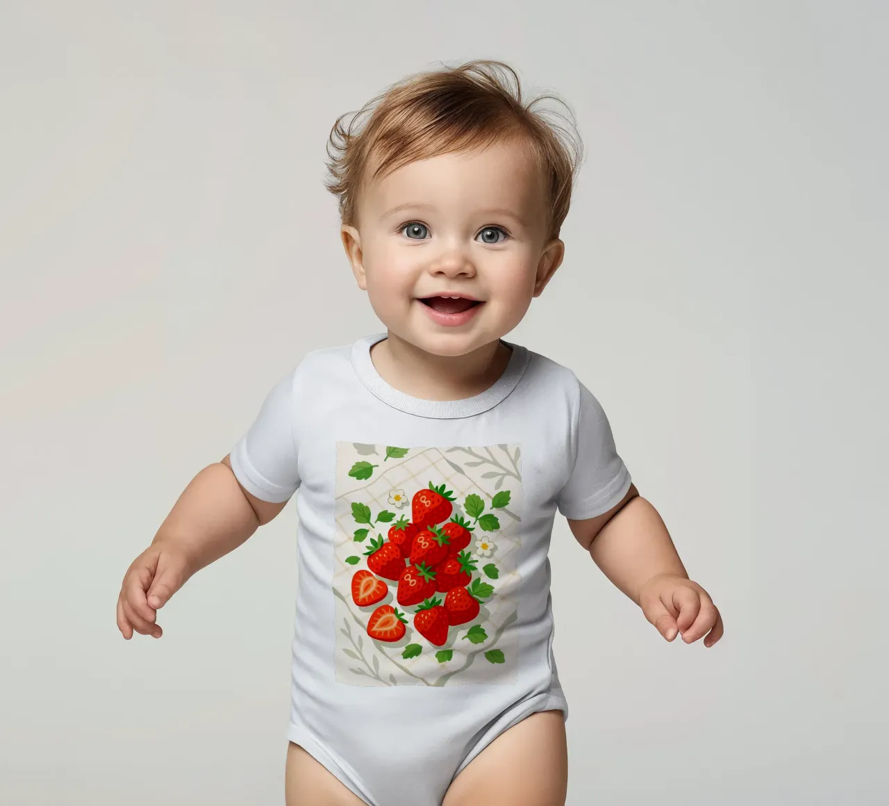 Fresa - Una mesa con estilo body de bebé de BasicShopByBell