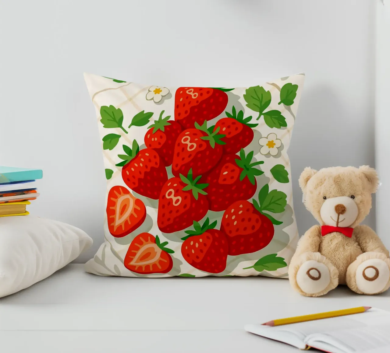 Fragole - Una tavola stilizzata cuscino da BasicShopByBell