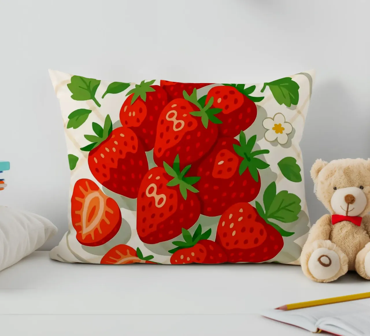 Fragole - Una tavola stilizzata cuscino da BasicShopByBell