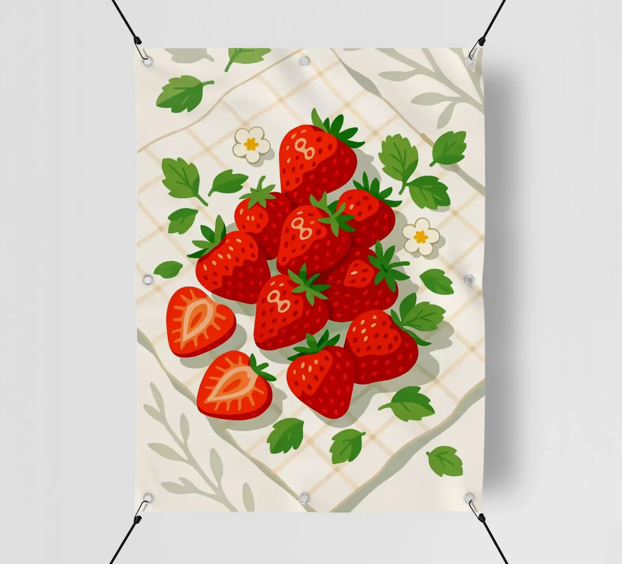 Fragole - Una tavola stilizzata telo in pvc da BasicShopByBell