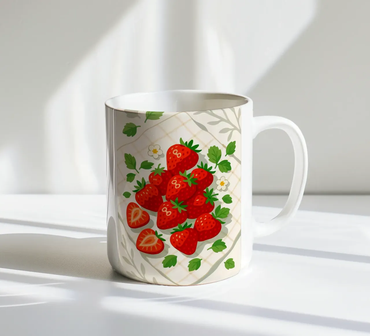 Fragole - Una tavola stilizzata tazza in ceramica da BasicShopByBell