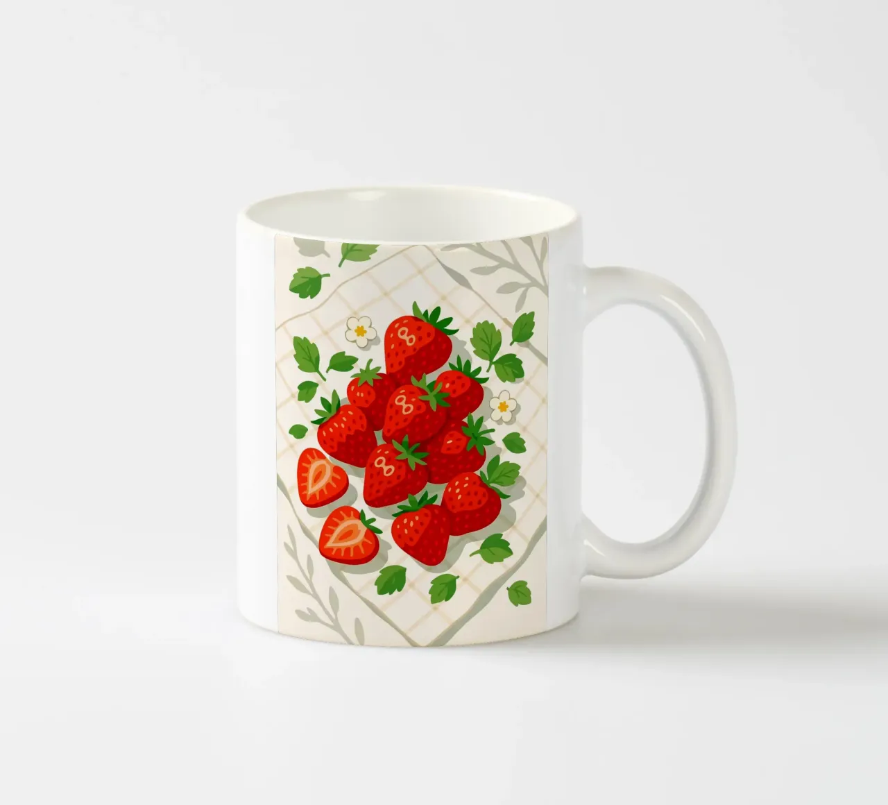 Fragole - Una tavola stilizzata tazza in ceramica da BasicShopByBell