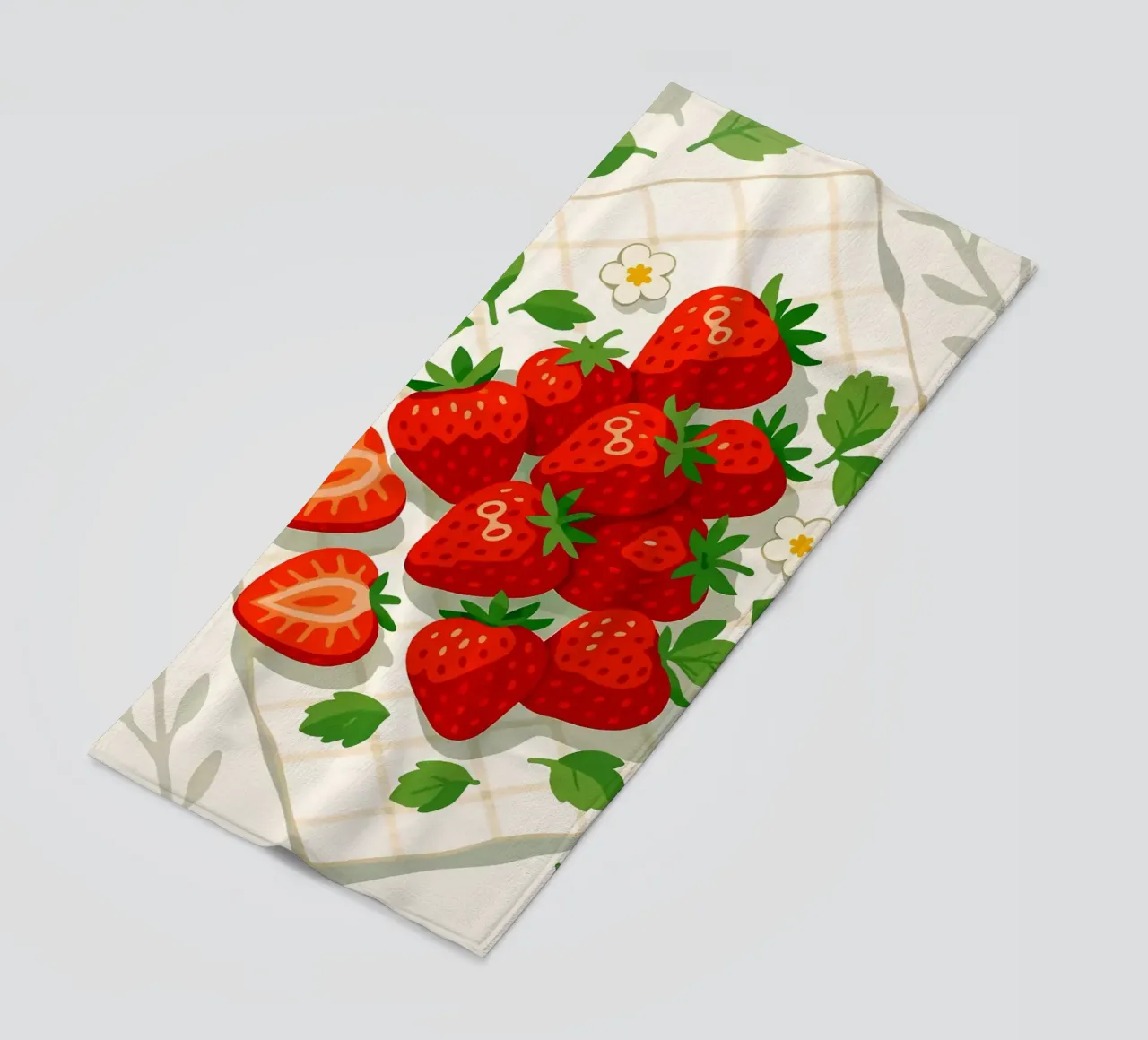 Fragole - Una tavola stilizzata telo mare da BasicShopByBell