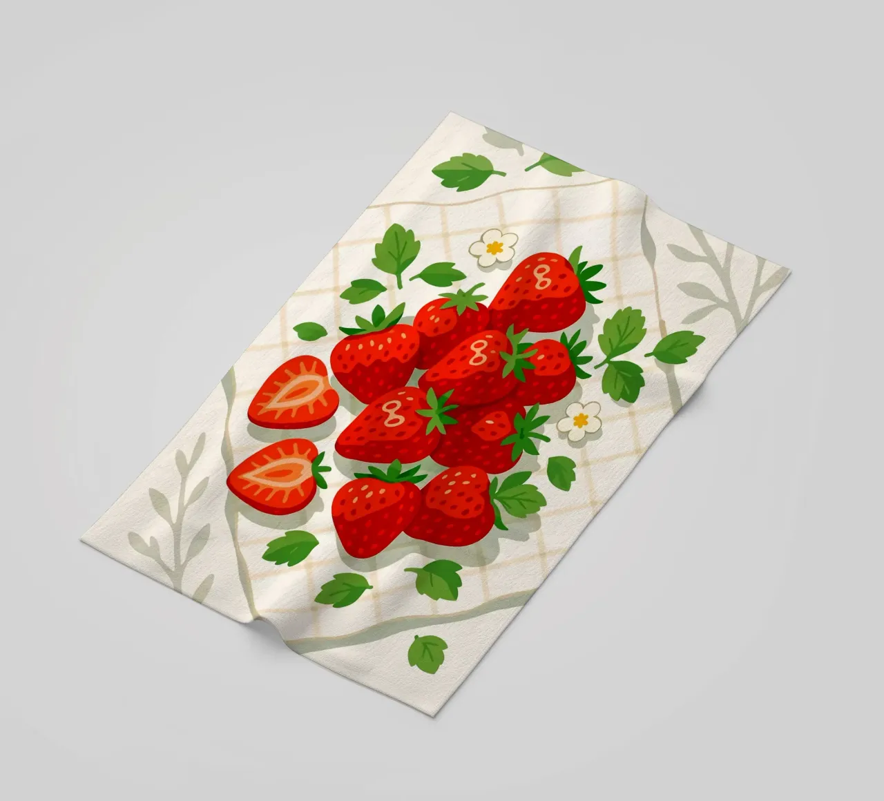 Fragole - Una tavola stilizzata telo mare da BasicShopByBell