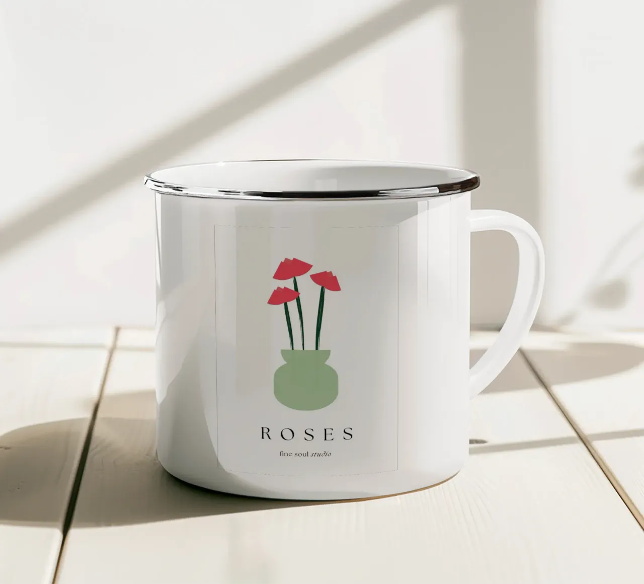 ROSE tazza in smalto da studio.ladina