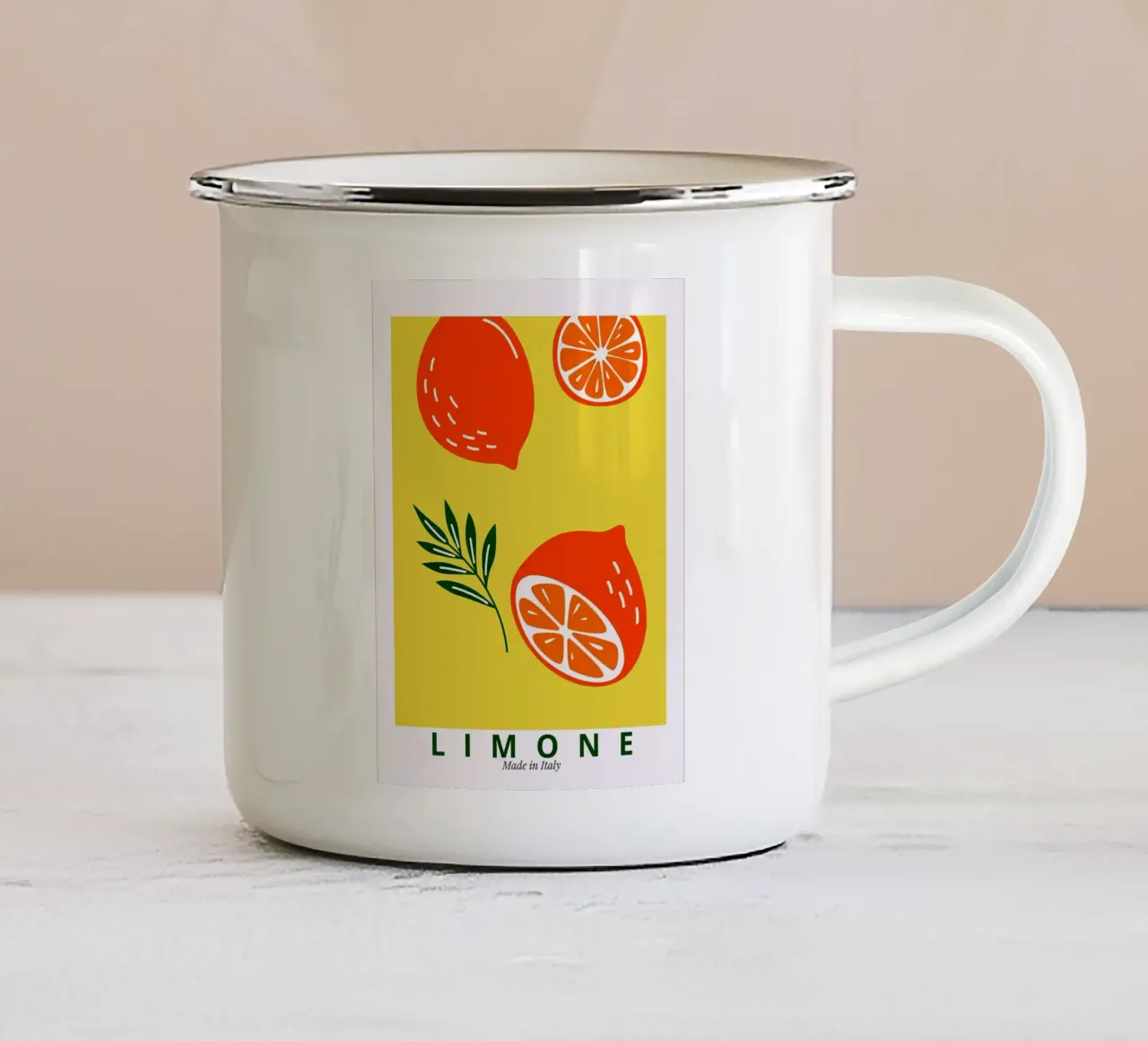 Limone Made in Italy tazza in smalto da BasicShopByBell