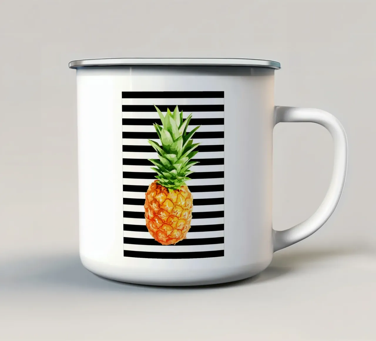 Ananas a strisce tazza in smalto da BasicShopByBell