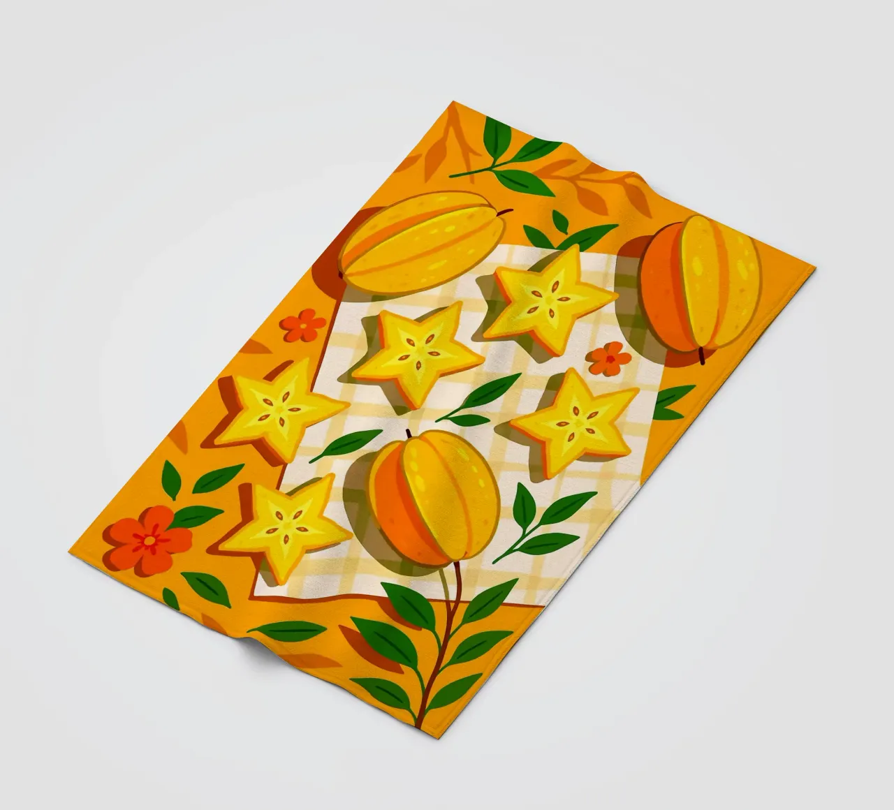Frutta a stella: una tavola stilizzata coperta in pile da BasicShopByBell