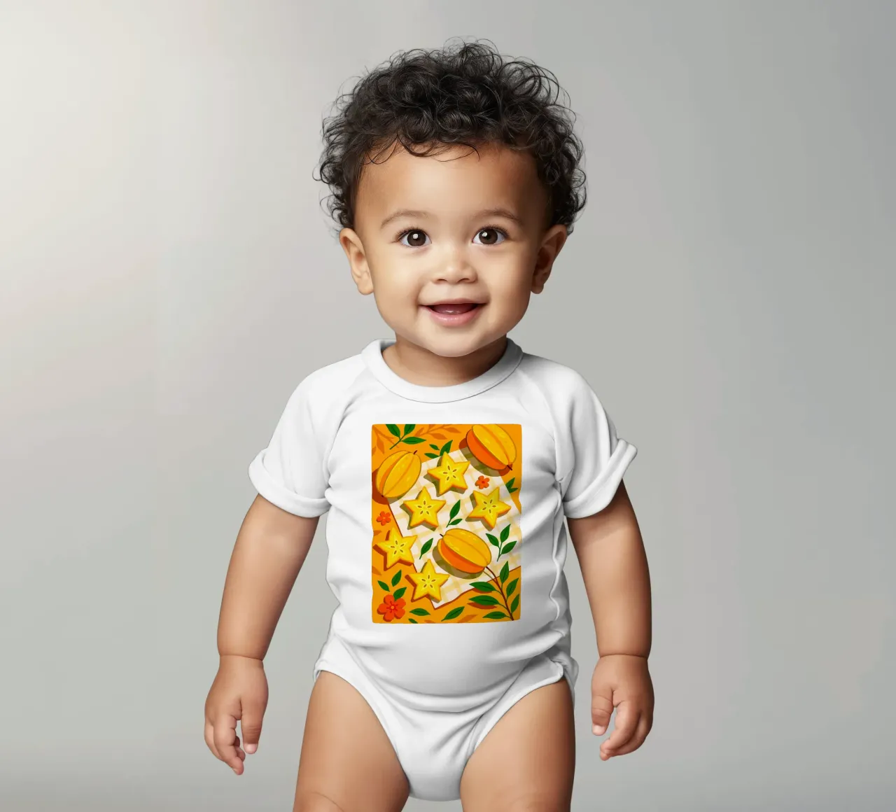 Frutta a stella: una tavola stilizzata body neonato maniche corte da BasicShopByBell