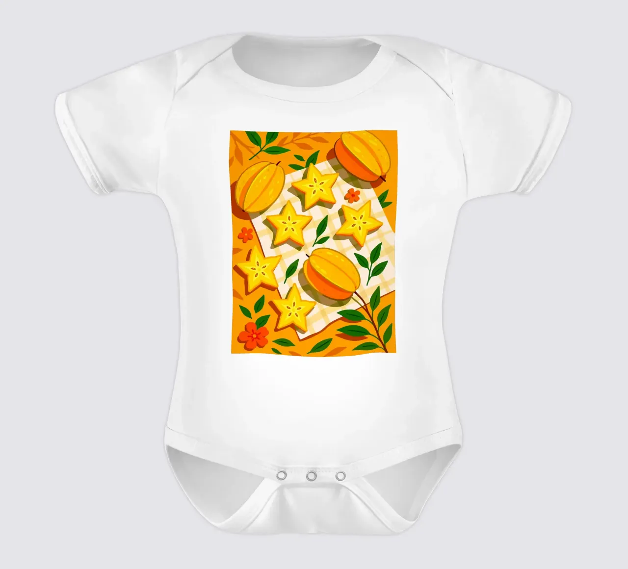 Frutta a stella: una tavola stilizzata body neonato maniche corte da BasicShopByBell