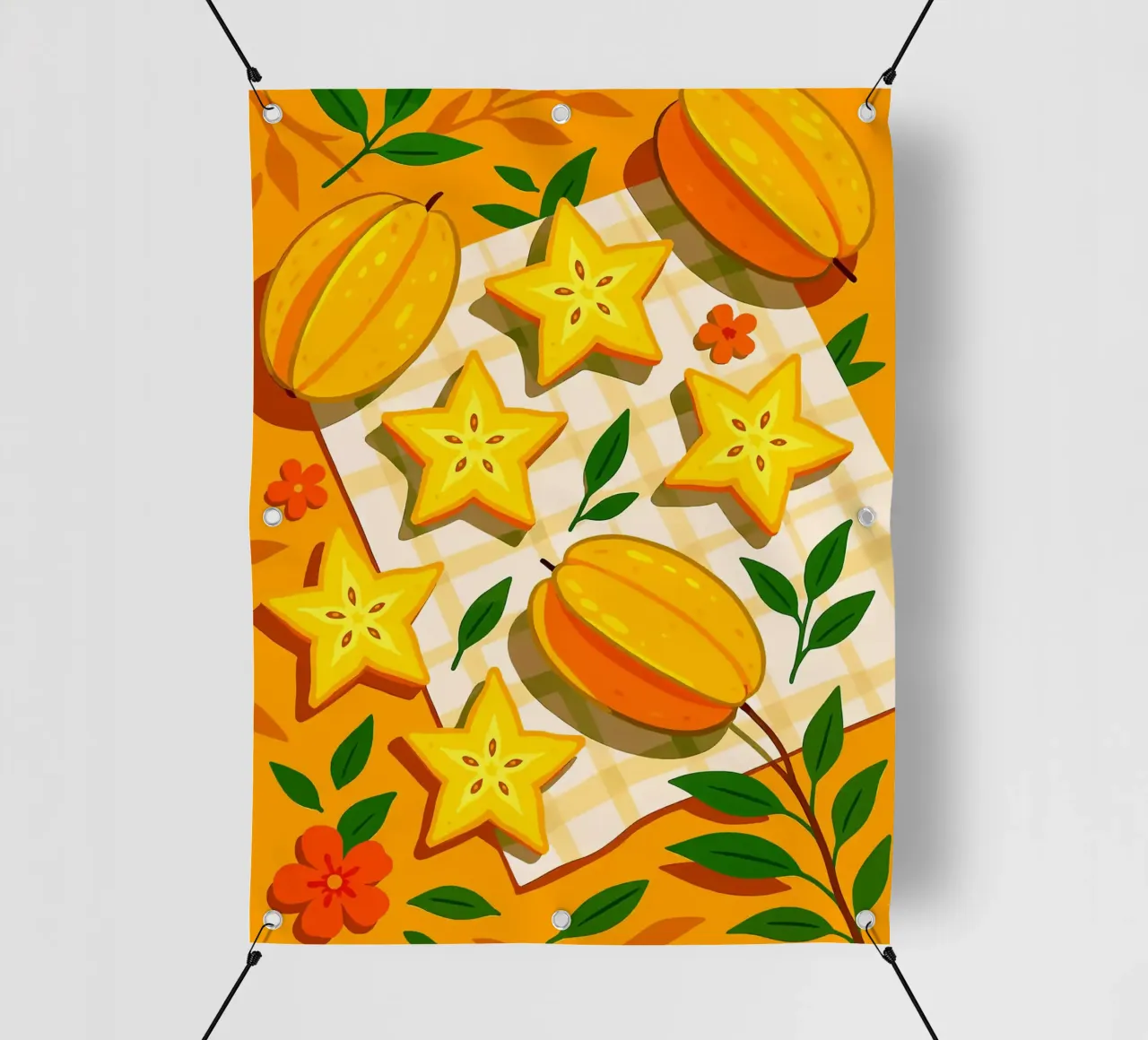 Frutta a stella: una tavola stilizzata telo in pvc da BasicShopByBell