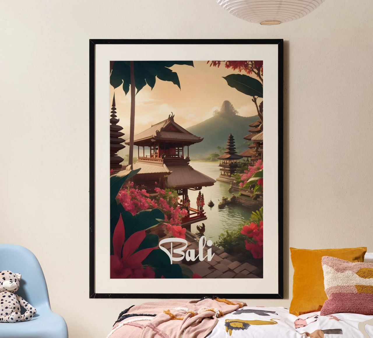 Bali Indonesien Tempel Reisen Poster von Charnwood Prints