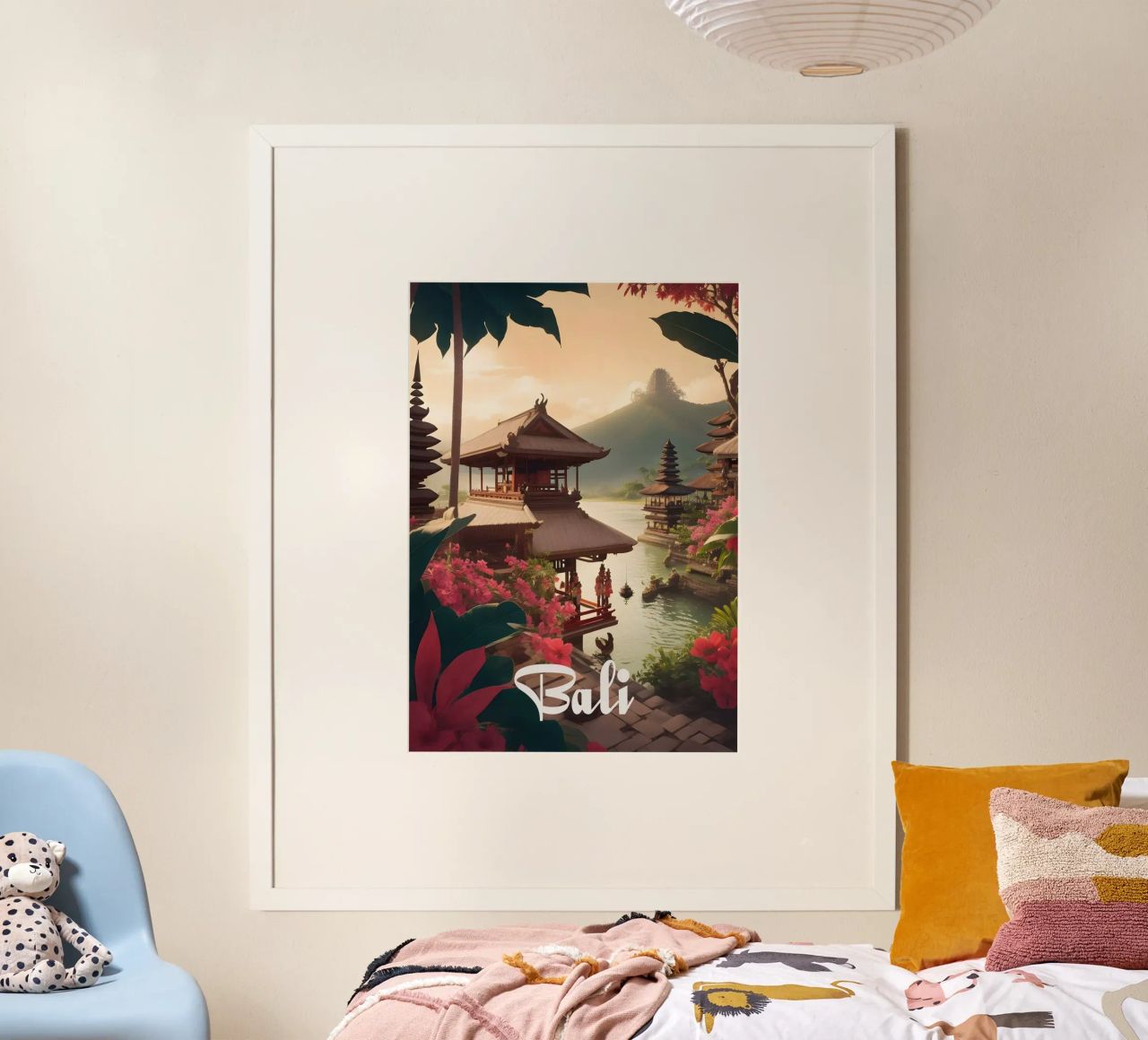 Bali Indonesien Tempel Reisen Poster von Charnwood Prints