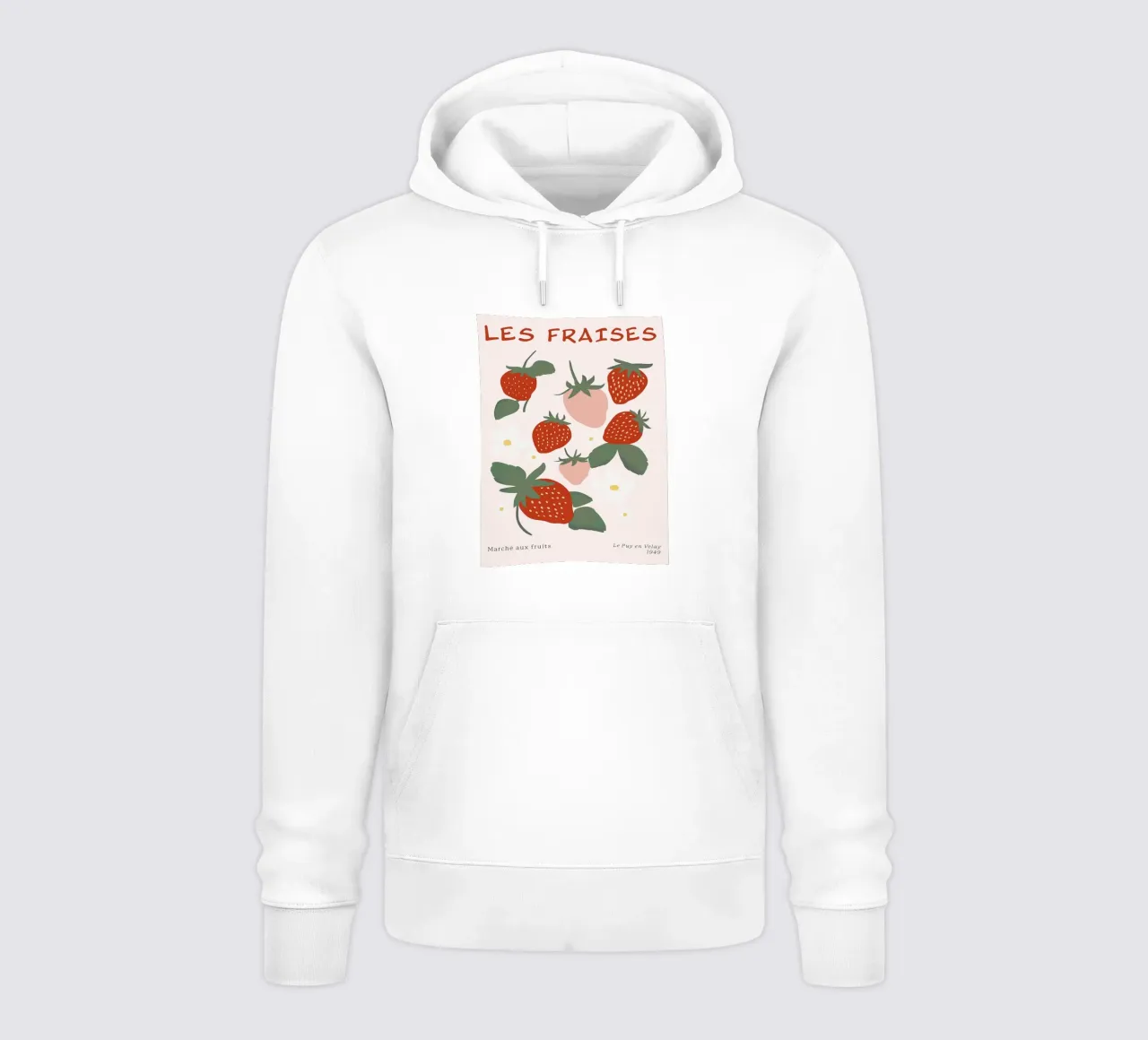 Mercato della frutta alla fragola francese felpa con cappuccio da BasicShopByBell