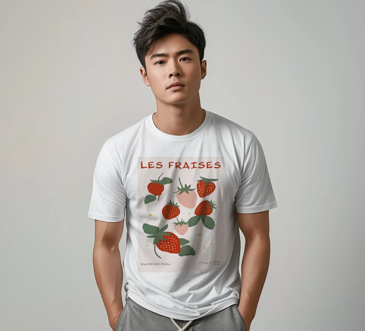 Mercato della frutta alla fragola francese t-shirt da BasicShopByBell