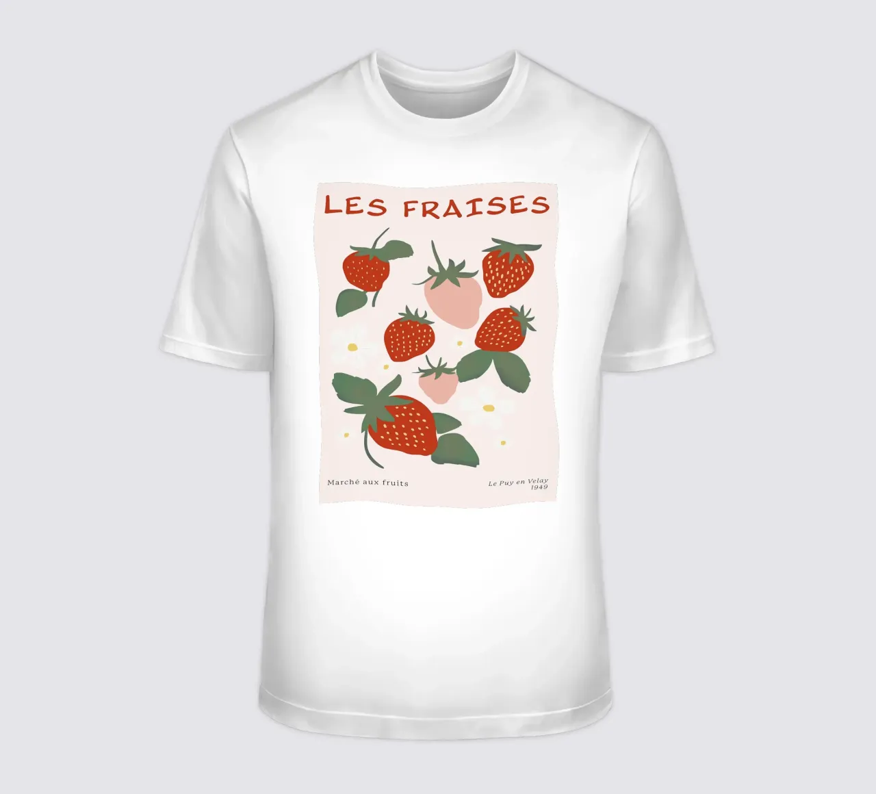 Mercato della frutta alla fragola francese t-shirt da BasicShopByBell