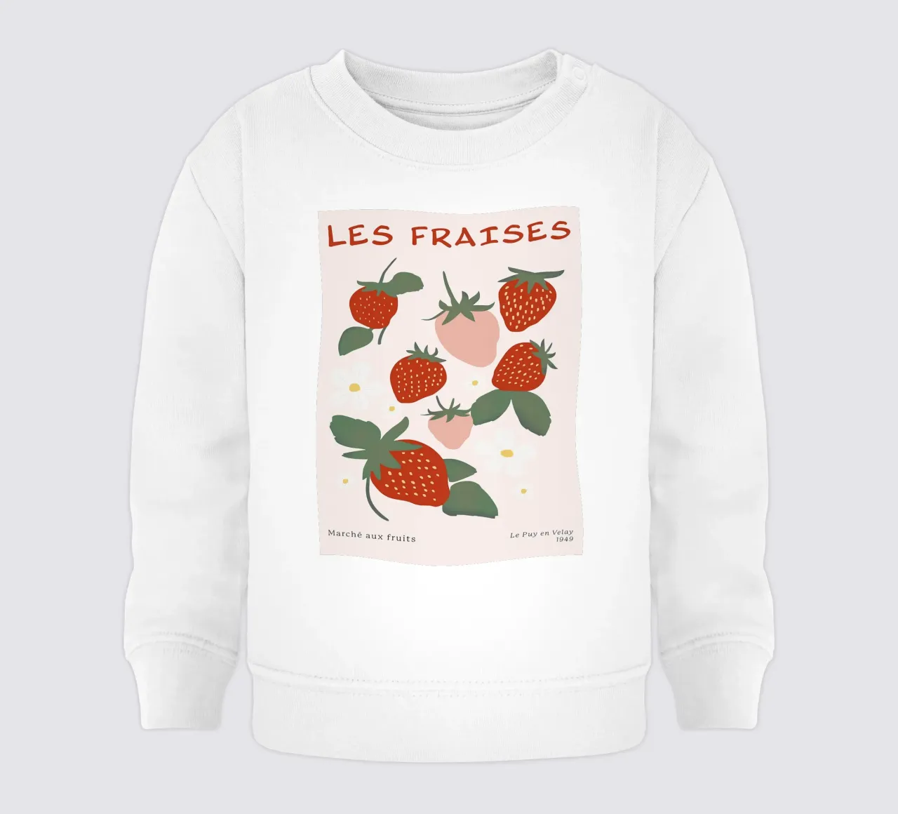 Mercato della frutta alla fragola francese felpa neonato da BasicShopByBell