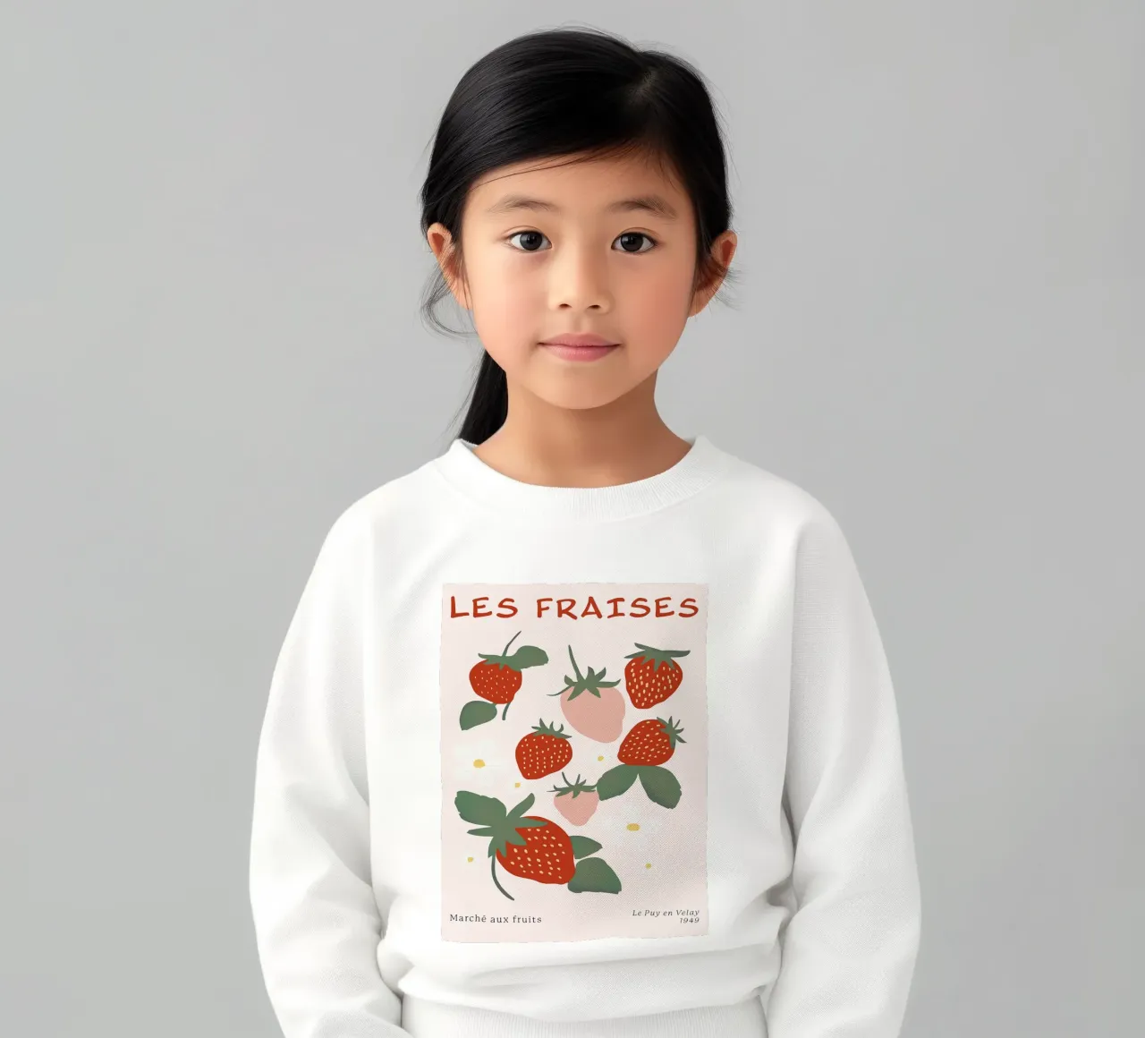 Mercato della frutta alla fragola francese felpa bambino da BasicShopByBell