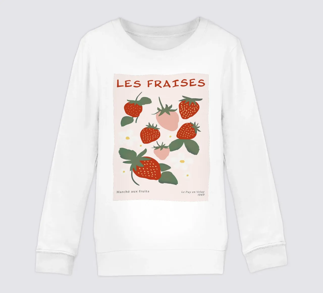 Mercato della frutta alla fragola francese felpa bambino da BasicShopByBell