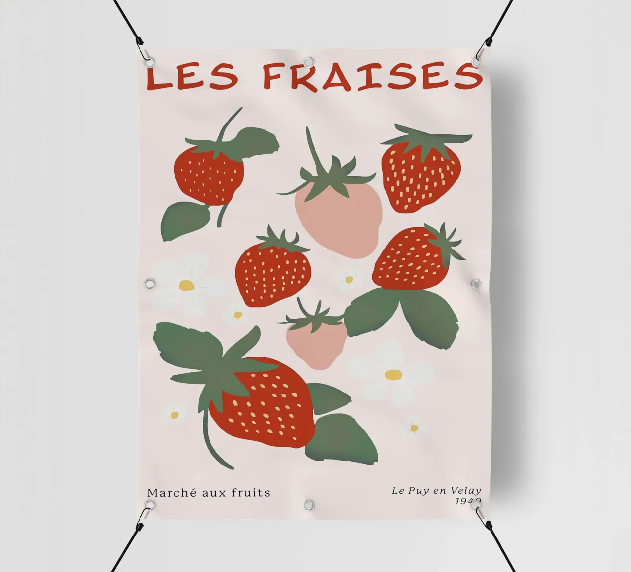 Mercato della frutta alla fragola francese telo in pvc da BasicShopByBell