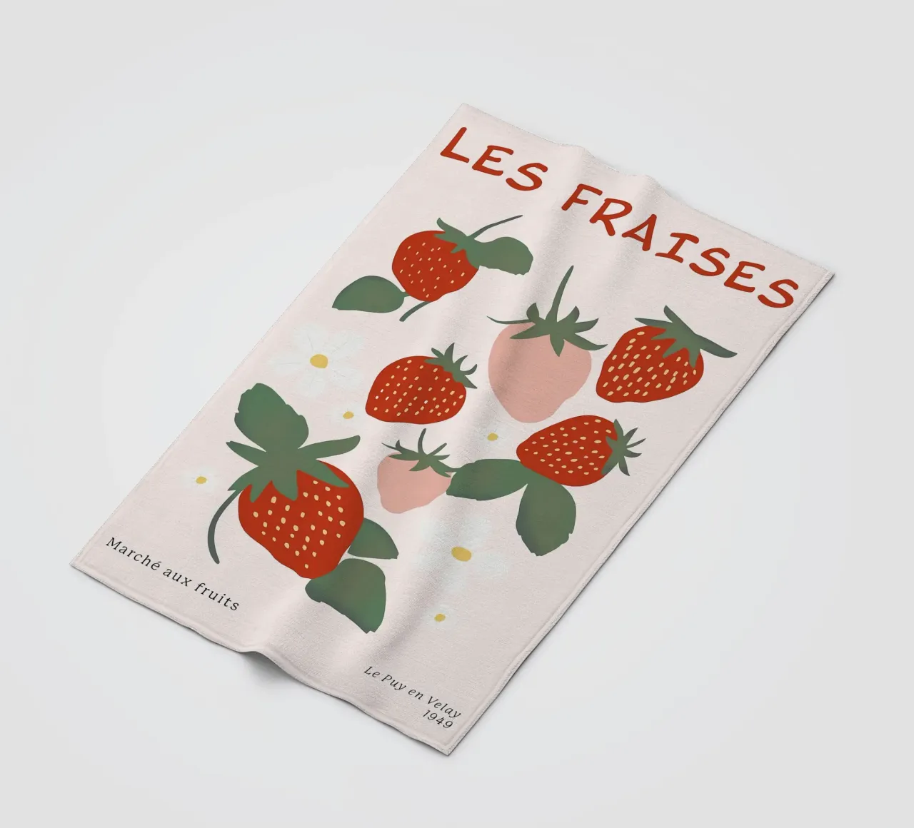Mercato della frutta alla fragola francese coperta in pile da BasicShopByBell
