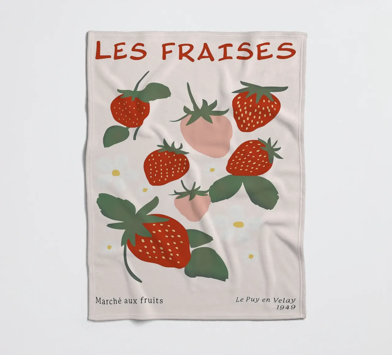 Mercato della frutta alla fragola francese coperta in pile da BasicShopByBell