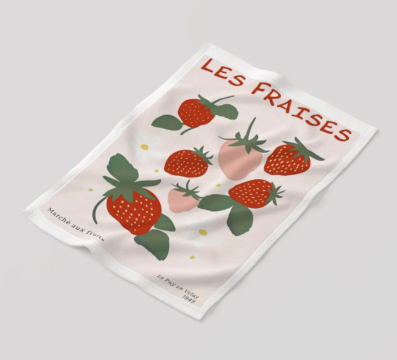 Mercato della frutta alla fragola francese coperta in pile da BasicShopByBell