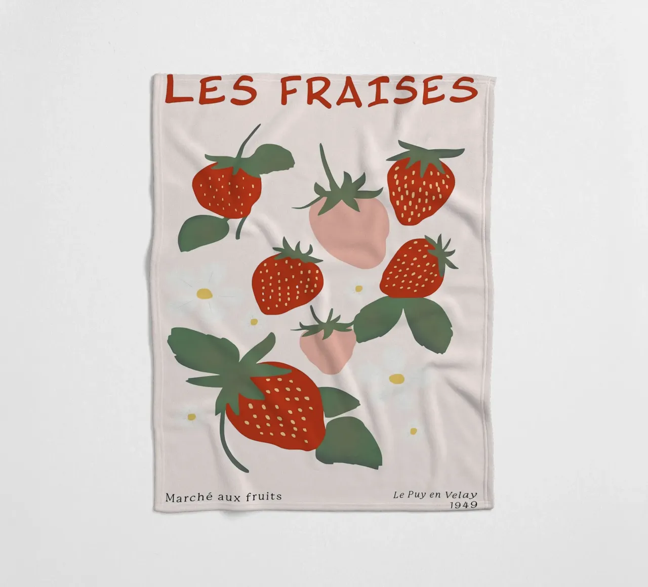 Mercato della frutta alla fragola francese coperta in pile da BasicShopByBell