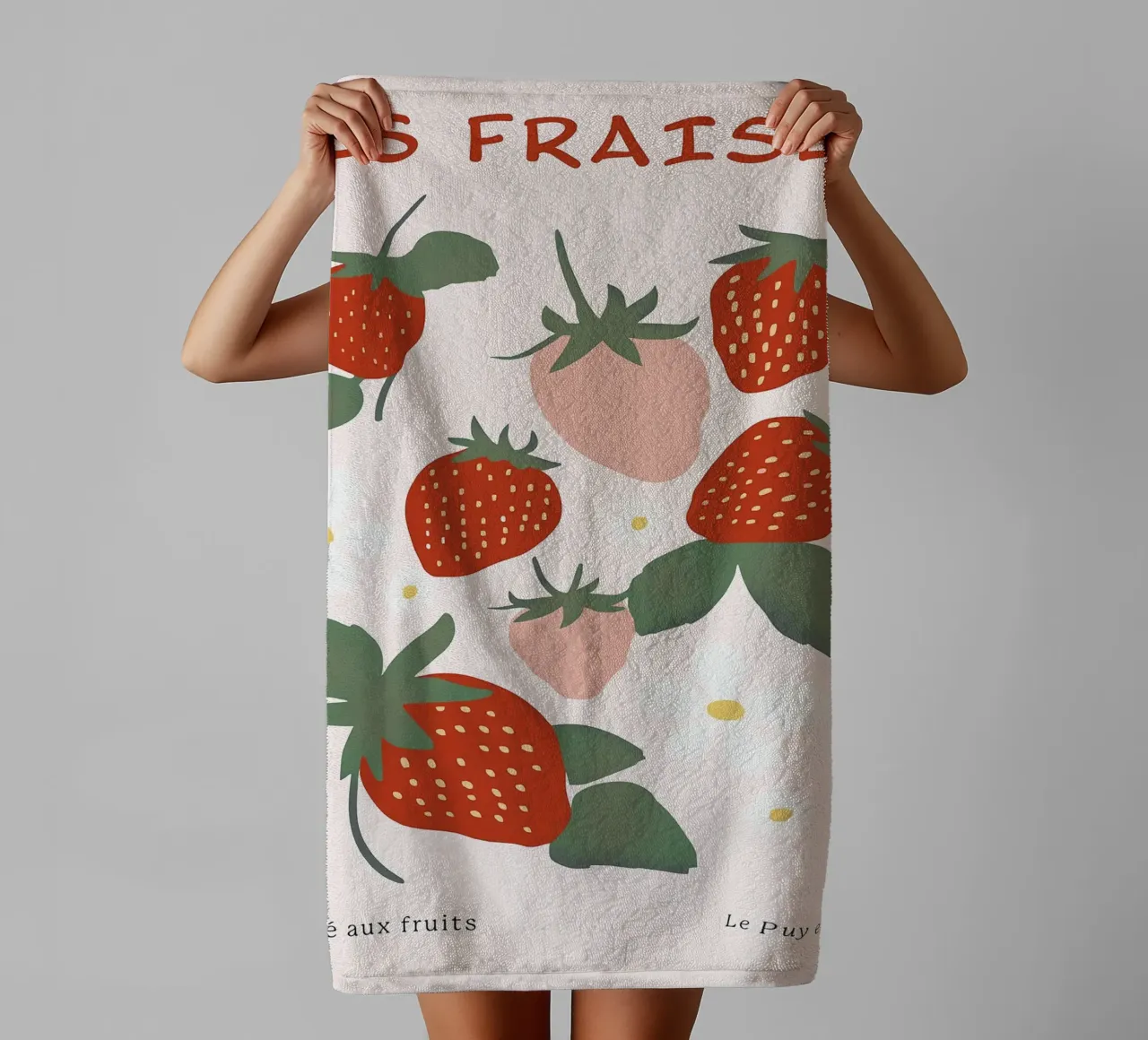 Mercato della frutta alla fragola francese asciugamano da bagno da BasicShopByBell