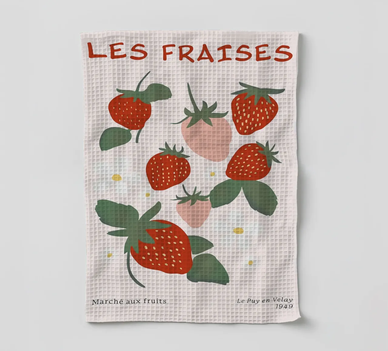 Mercato della frutta alla fragola francese canovaccio da cucina da BasicShopByBell