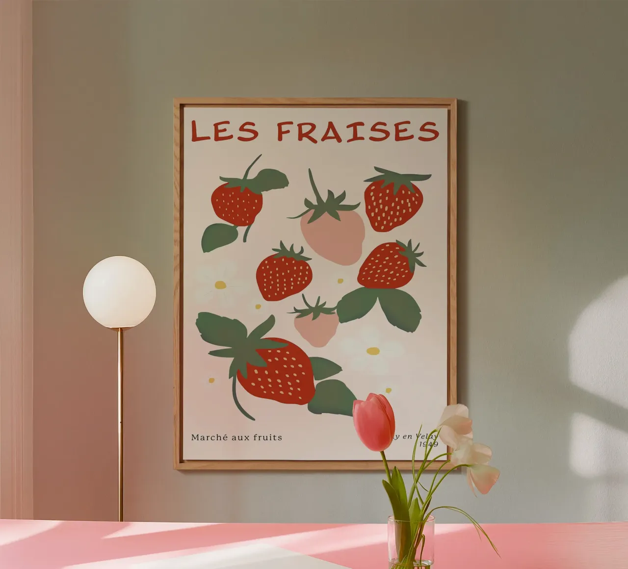 Mercato della frutta alla fragola francese alluminio dibond da BasicShopByBell