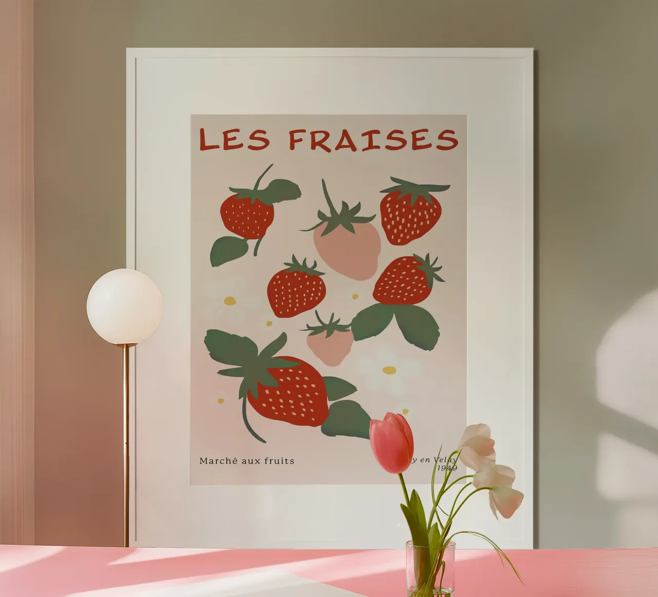 Strawberry Fruit Market French poster by BasicShopByBell
