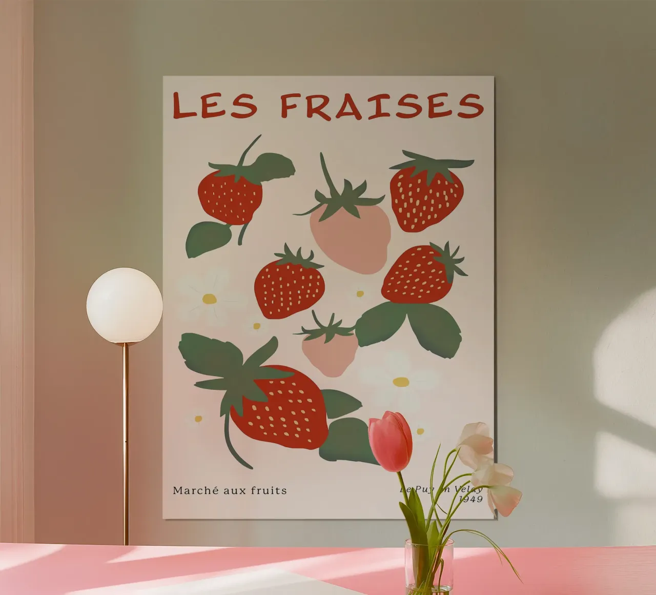 Strawberry Fruit Market French poster by BasicShopByBell