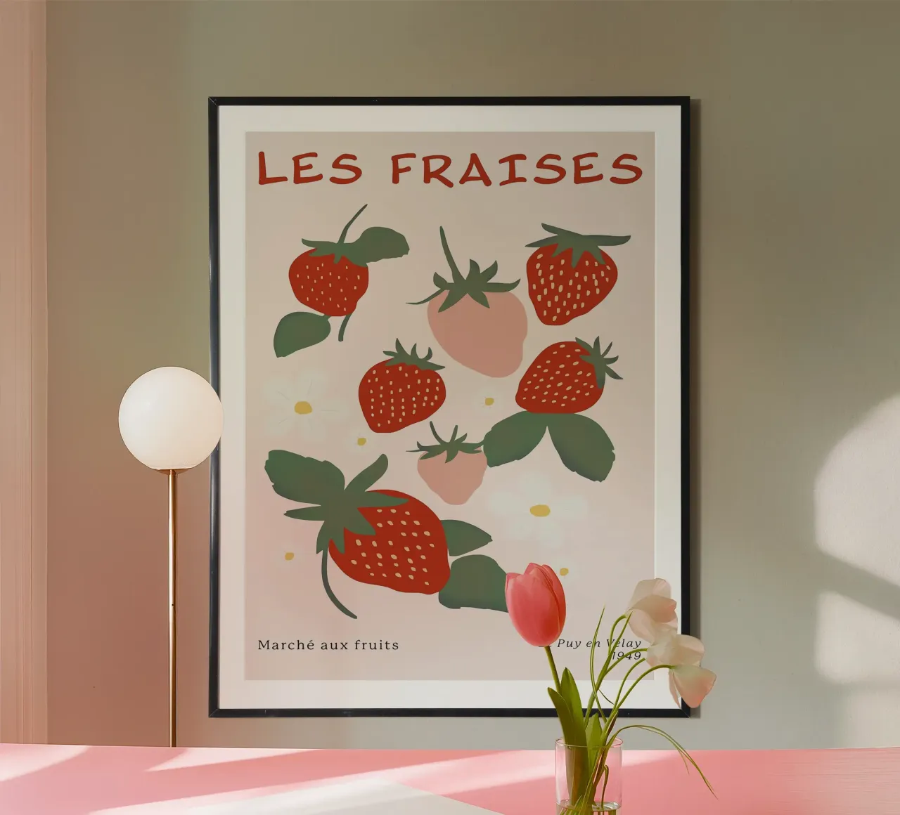 Strawberry Fruit Market French poster by BasicShopByBell