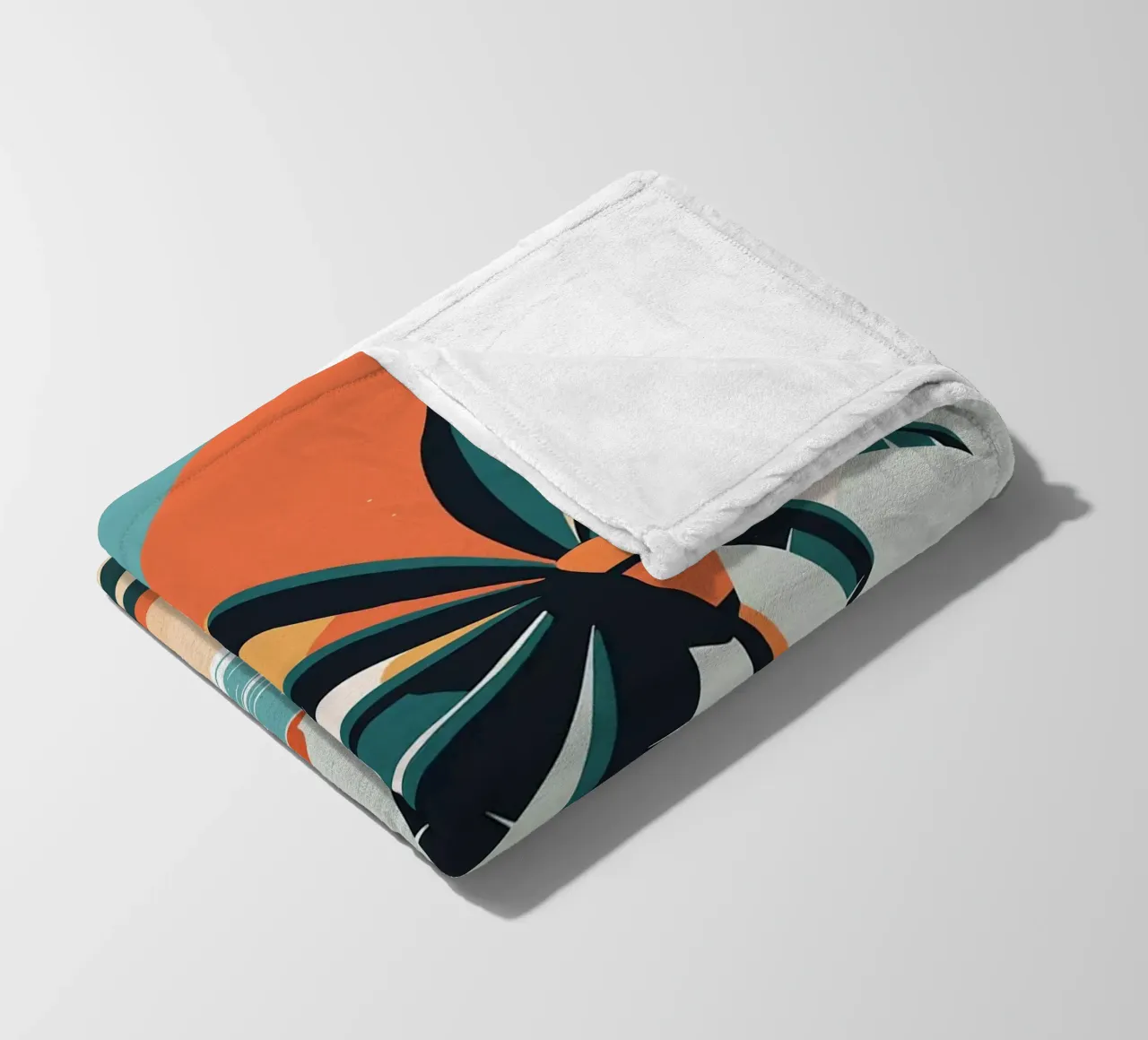 Spiaggia tropicale con palme coperta in pile da BasicShopByBell