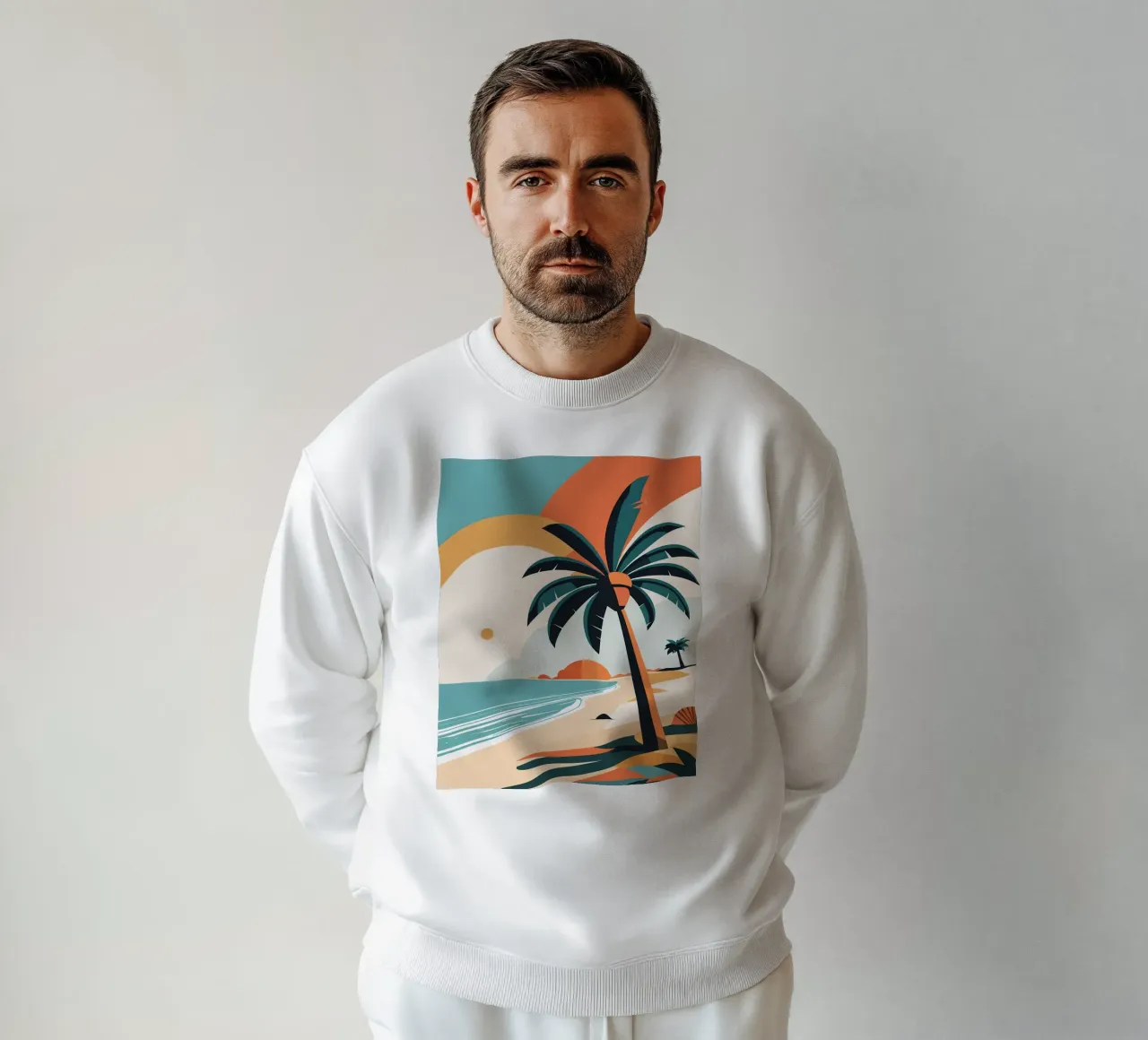 Spiaggia tropicale con palme felpa da BasicShopByBell