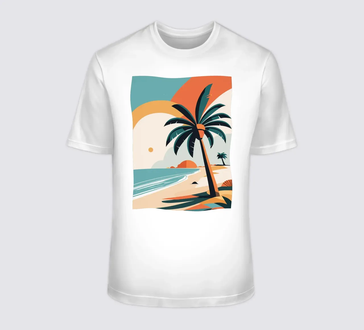 Spiaggia tropicale con palme t-shirt da BasicShopByBell