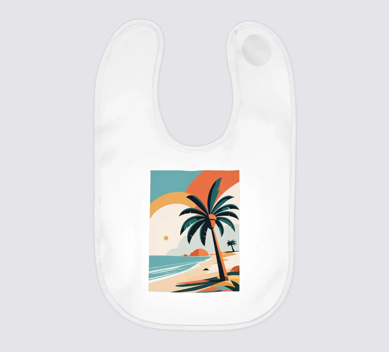 Spiaggia tropicale con palme bavaglino da BasicShopByBell