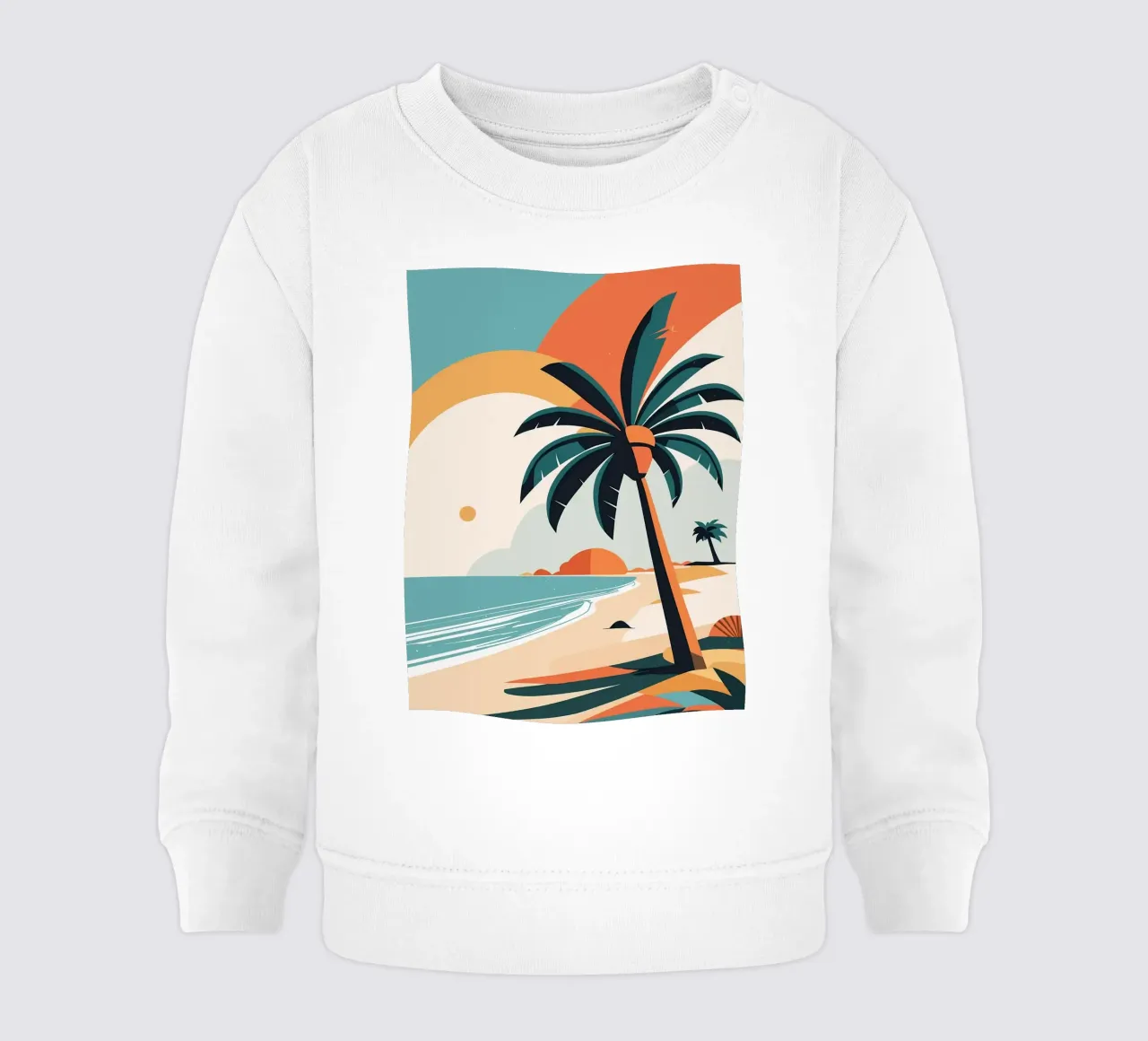 Spiaggia tropicale con palme felpa neonato da BasicShopByBell