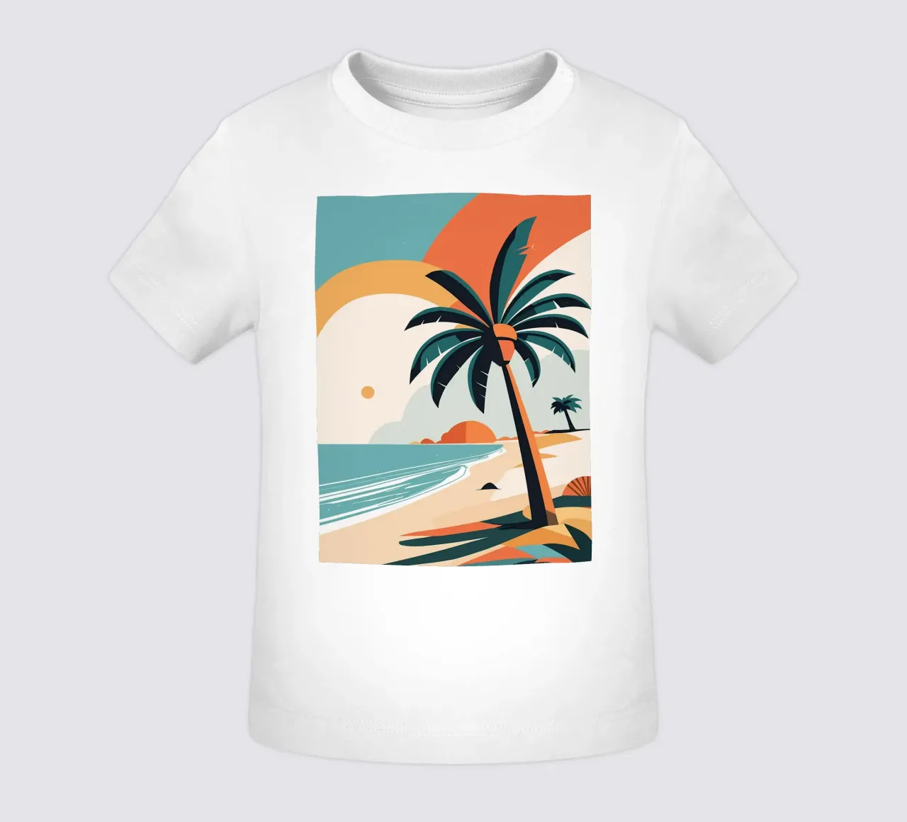 Spiaggia tropicale con palme maglietta neonato da BasicShopByBell