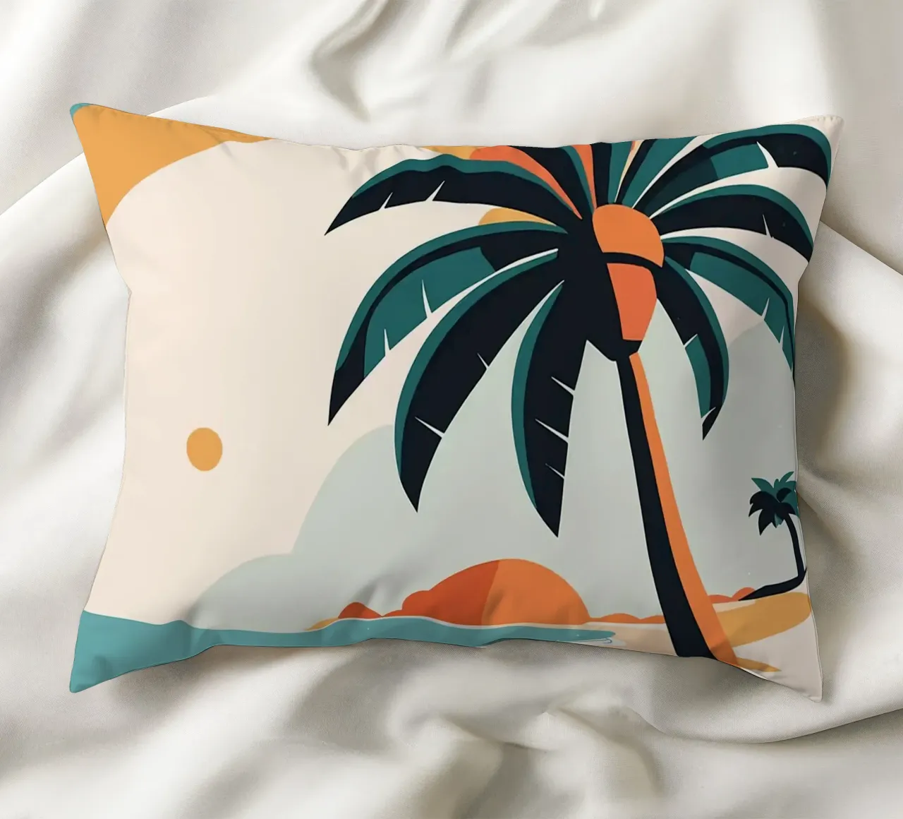 Spiaggia tropicale con palme cuscino da BasicShopByBell
