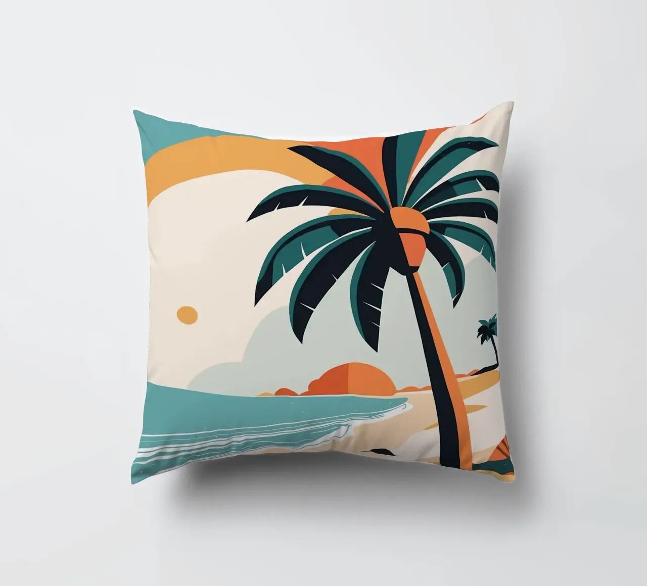 Spiaggia tropicale con palme cuscino da BasicShopByBell