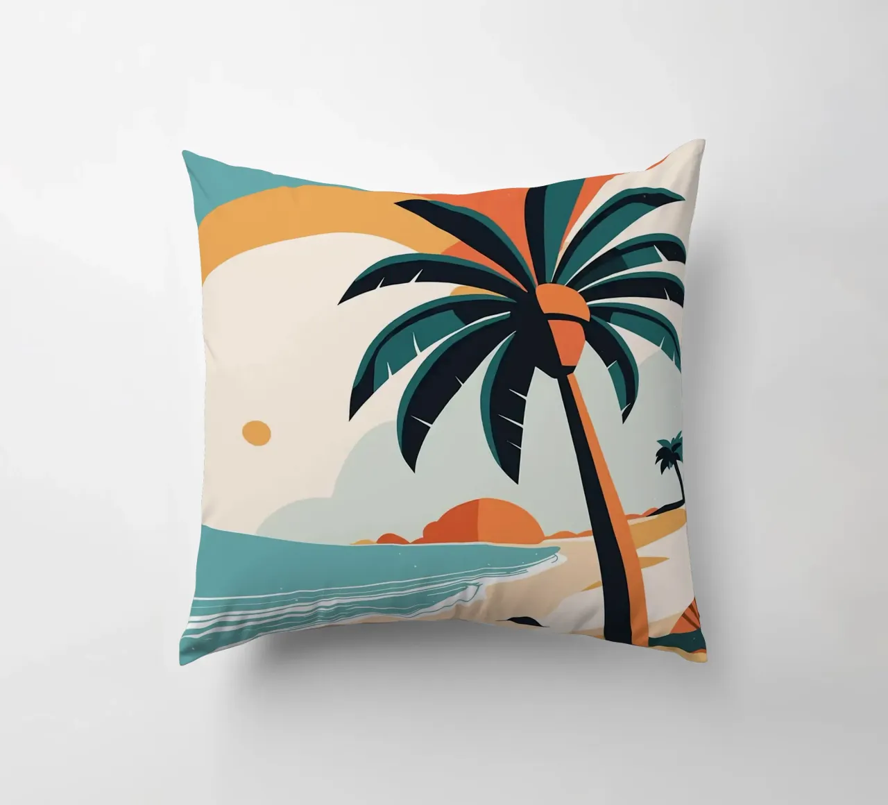 Spiaggia tropicale con palme cuscino da BasicShopByBell
