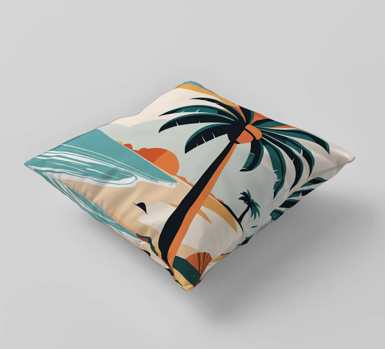 Spiaggia tropicale con palme cuscino da BasicShopByBell