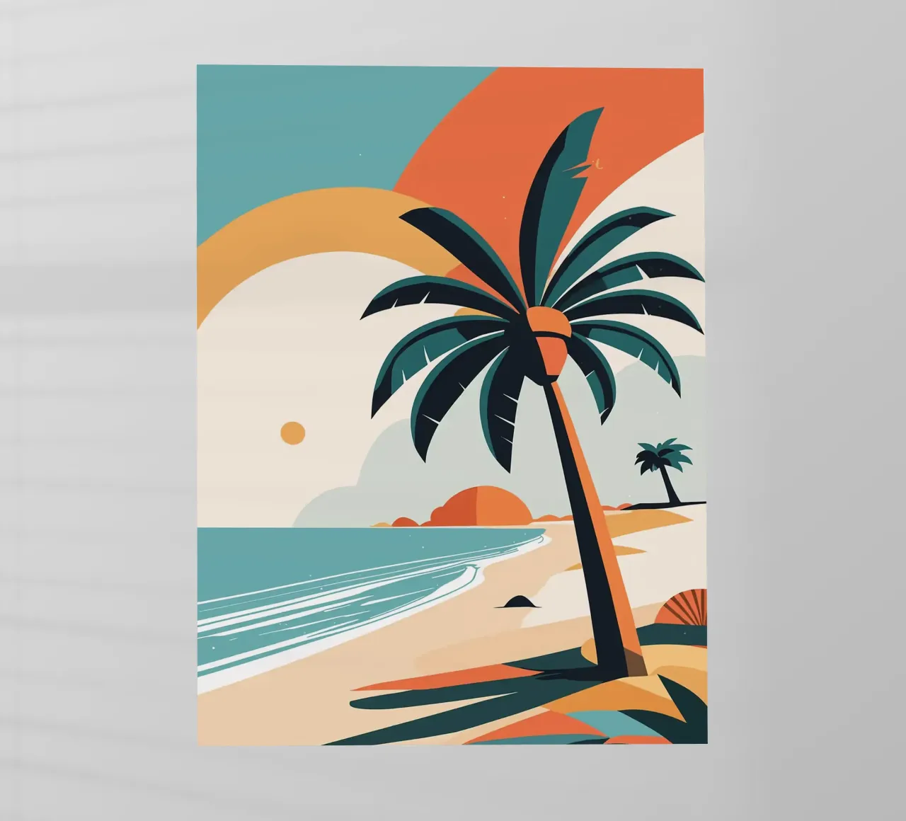 Spiaggia tropicale con palme pellicola backlit da BasicShopByBell