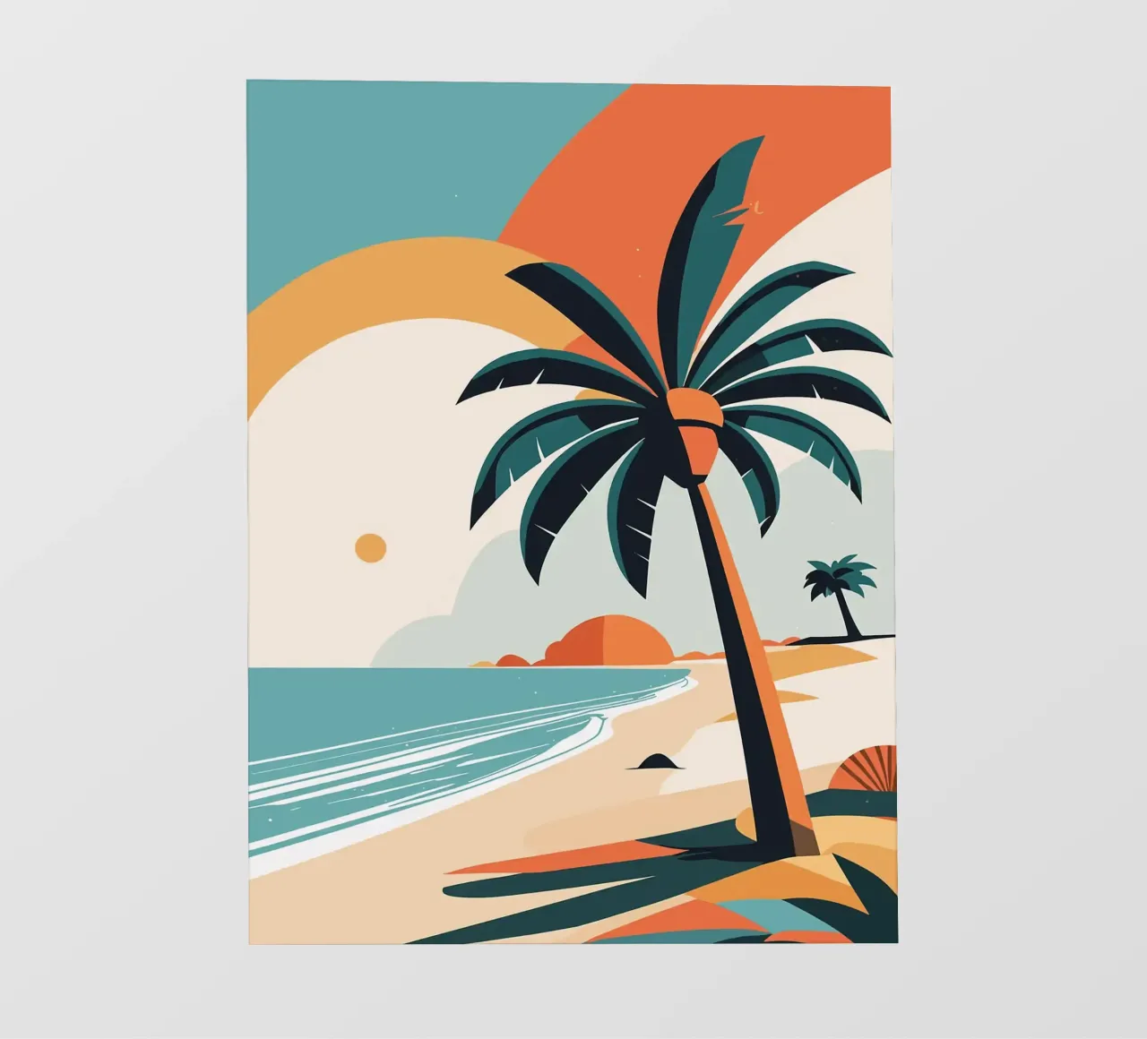 Spiaggia tropicale con palme telo in pvc da BasicShopByBell