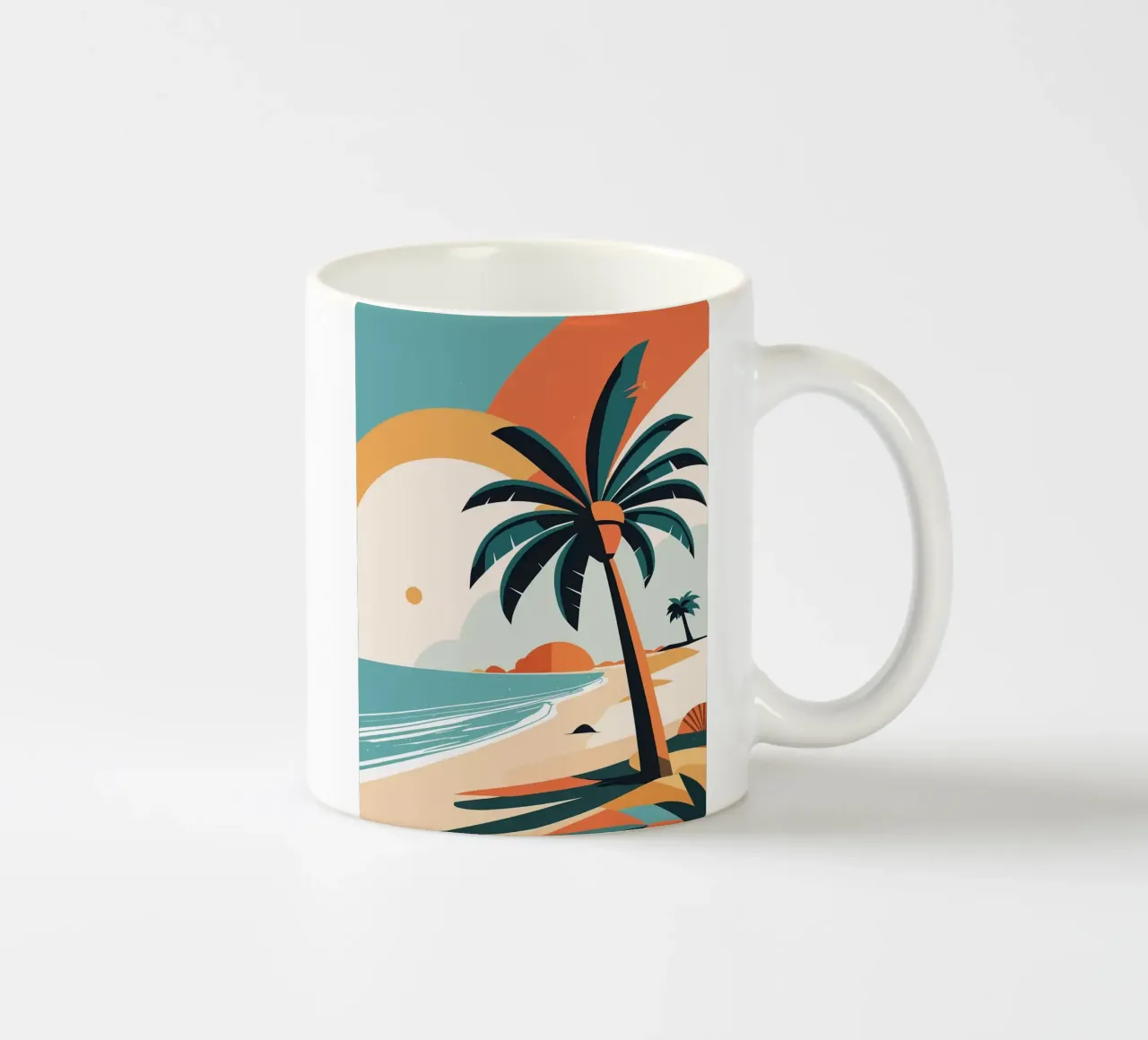 Spiaggia tropicale con palme tazza in ceramica da BasicShopByBell