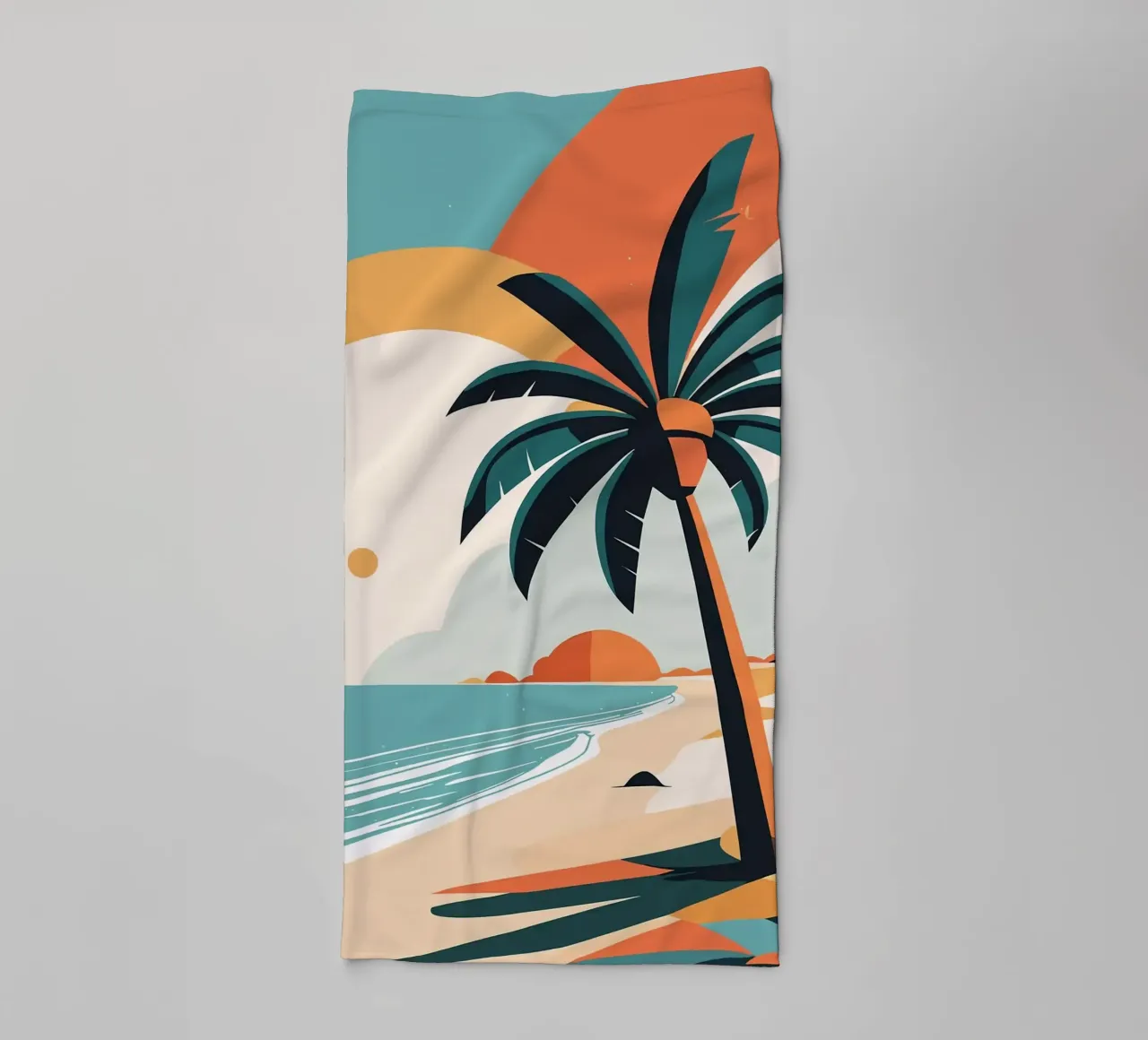 Spiaggia tropicale con palme asciugamano da bagno da BasicShopByBell