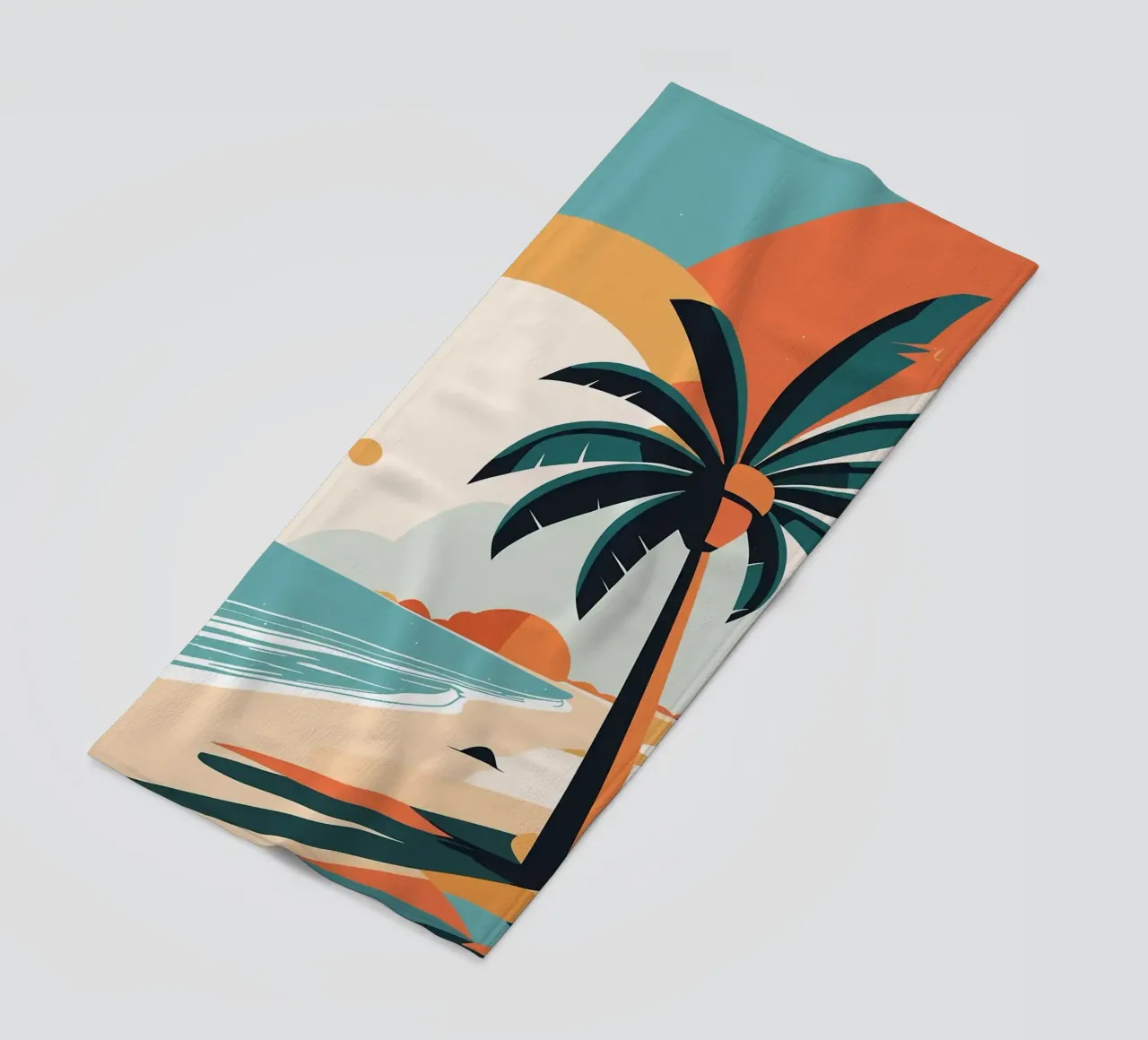 Spiaggia tropicale con palme telo mare da BasicShopByBell